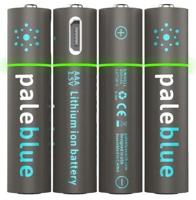 Pale Blue Li-Ion Rechargeabl AAA Battery 4 pack of AAA with 4x1 charging cable - thumbnail
