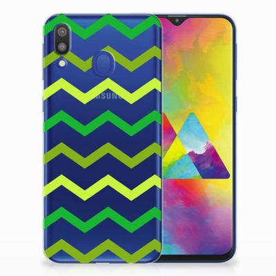 Samsung Galaxy M20 (Power) | TPU bumper | Zigzag Groen Samsung Galaxy M20 (Power) | TPU bumper | Zigzag Groen