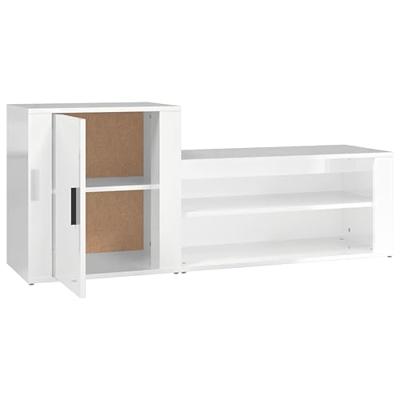 VidaXL Schoenenkast 130x35x54 cm bewerkt hout hoogglans wit