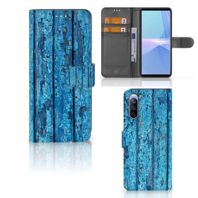 Sony Xperia 10 III | Book Style Case | Wood Blue | Portemonnee hoesje