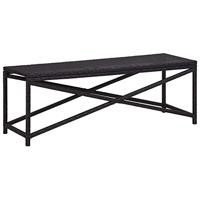Tuinbank 120 cm poly rattan zwart - thumbnail
