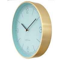 Wandklok 25cm-Geruisloos-Groen/Turkoois/Wit/Zwart-Metaal-NeXtime 'Bolero' - thumbnail