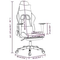 Gamestoel met voetensteun stof zwart en lichtgroen - thumbnail