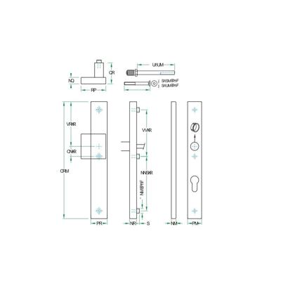 Knop/kruk paar PRIO rechth. SKG*** rvs mat blind/PC72 LS