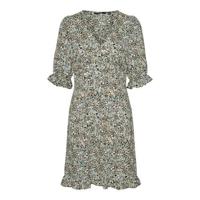 VERO MODA gebloemde jurk VMNEEL groen - thumbnail