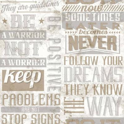 Noordwand behang friends & coffee words and letters metallic en beige