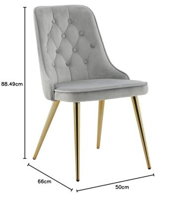 Nohr Eetkamerstoel 'Damar' Velvet, kleur Grijs Nohr Eetkamerstoel 'Damar' Velvet, kleur Grijs