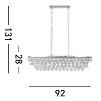 Searchlight Kristallen hanglampMichelle 131cm metaalgrijs - 9635-5CC - thumbnail