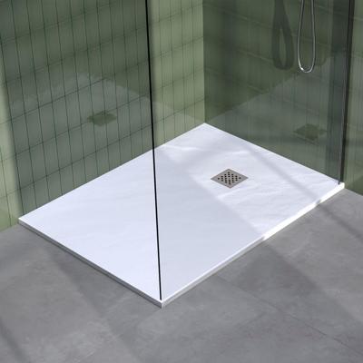 Brauer Asteroid Douchebak - 100 x 140 cm - Mineraalmarmer - Mat Wit - Antislip - Antibacterieel