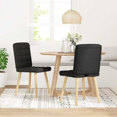 Eetkamerstoelen 2 st stof zwart Eetkamerstoelen 2 st stof zwart