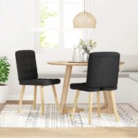 Eetkamerstoelen 2 st stof zwart - thumbnail