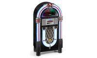 Karcher JB 6608D Jukebox (met platenspeler - CD-speler en Bluetooth Audio Streaming, FM en DAB+ radio met zendergeheugen, MP3-weergave via USB of SD-kaart, Lightshow) zwart - thumbnail