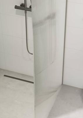 Saqu Modulo inloopdouche incl. antikalk 100x210cm geribbeld glas geborsteld grijs