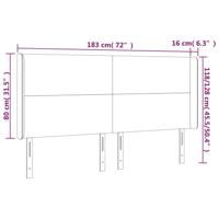 Hoofdbord met randen 183x16x118/128 cm stof donkerbruin - thumbnail