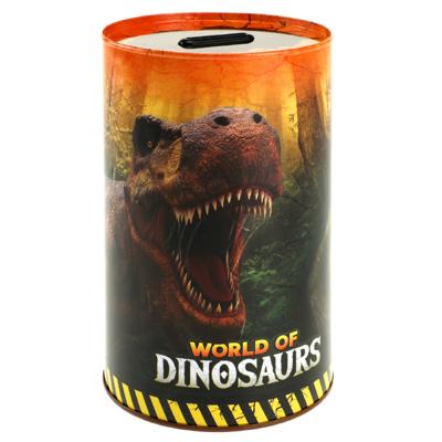 Van Der Doelen World of dinosaurussen spaarpot van blik Van Der Doelen World of dinosaurussen spaarpot van blik