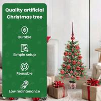 VidaXL Kerstboom met 150 led met standaard groen 90 cm pe - thumbnail
