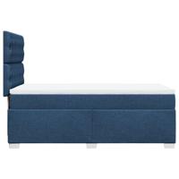 Boxspring met matras stof blauw 90x190 cm - thumbnail