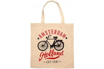 Matix Tas Amsterdam Holland 40 Cm Katoen Beige/rood Matix Tas Amsterdam Holland 40 Cm Katoen Beige/rood