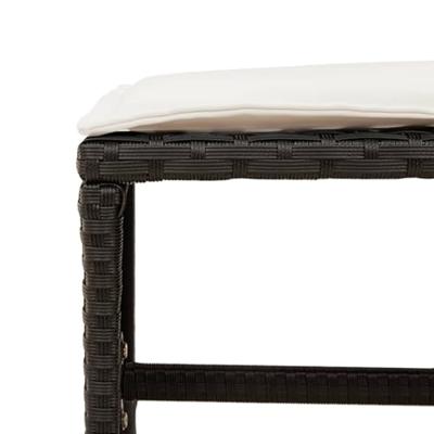 11-delige Tuinset met kussens poly rattan zwart - thumbnail