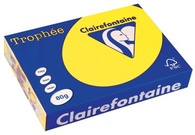 Clairefontaine Trophée Intens, gekleurd papier, A4, 80 g, 500 vel, zonnegeel