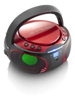 Lenco SCD-550RD Draagbare FM-radio CD/MP3/USB/Bluetooth-speler® met LED-verlichting Rood - SCD-550RD - thumbnail