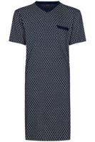Heren Nachthemd katoen - Blauw met print - Maat S - thumbnail
