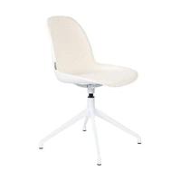 Zuiver Draaibare Eetkamerstoel 'Albert Kuip' Bouclé, kleur Wit - thumbnail