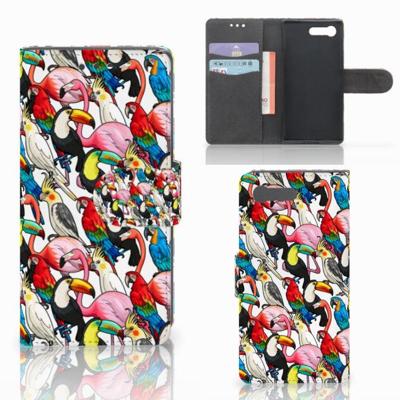 Sony Xperia X Compact | Telefoonhoesje | Met pasjeshouder | Birds