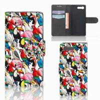 Sony Xperia X Compact | Telefoonhoesje | Met pasjeshouder | Birds - thumbnail