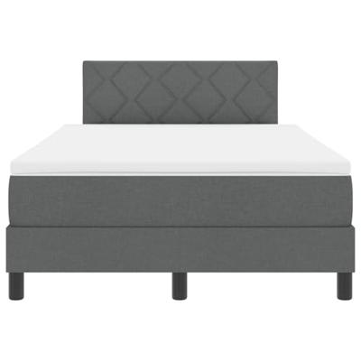 Boxspring Bed met Matras Donkergrijs 120x190 cm Stof