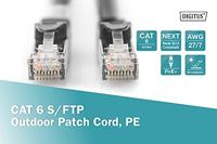 Digitus DK-1644-020/BL-OD RJ45 Netwerkkabel, patchkabel CAT 6 S/FTP 2.00 m Zwart UV-bestendig, Verdraaide paren 1 stuk(s) - thumbnail