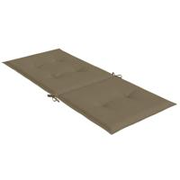 Stoelkussens 6 st hoge rug 120x50x4 cm stof gemêleerd taupe - thumbnail
