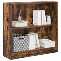 Boekenkast 80x24x76 cm bewerkt hout gerookt eikenkleurig - thumbnail