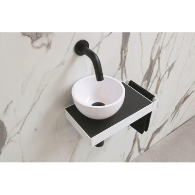 Ink Jazz XS toiletmeubel frame glans wit plateau quartz zwart waskom links polystone 20cm glans wit sw207539/sw207547/sw207570/ Ink Jazz XS toiletmeubel frame glans wit plateau quartz zwart waskom links polystone 20cm glans wit sw207539/sw207547/sw207570/