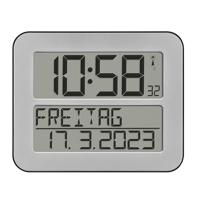 TFA Dostmann 60.4512.54 Zendergestuurd Wandklok 258 mm x 212 mm x 30 mm Zilver, Zwart Groot display - thumbnail