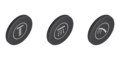 Grohe Smartcontrol Druktoetsen Opbouw 3 Symbolen Graniet Look