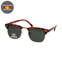 Spectrum polarized zonnebril club vierkant havana goud groen unisex - thumbnail