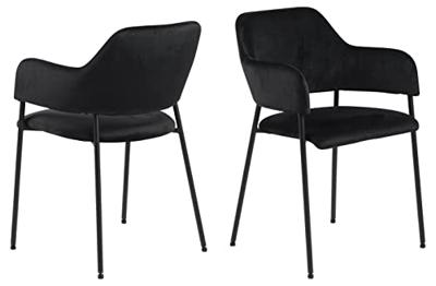 Bendt Eetkamerstoel 'Myla' Velvet, kleur Zwart