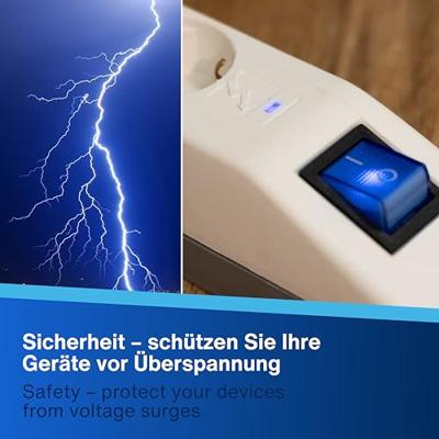 REV 0014641100 Stekkerdoos met schakelaar Wit, Grijs Randaarde stekker 1 stuk(s)