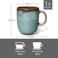 Villeroy & Boch Lave Glace Beker met oor 0,4 l aardewerk - thumbnail