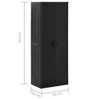 Tuinkast 65x45x172 cm PP rattan zwart - thumbnail