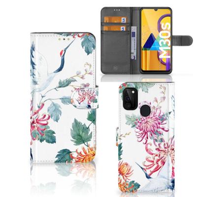 Samsung Galaxy M21 | M30s | Telefoonhoesje | Met pasjeshouder | Bird Flowers Samsung Galaxy M21 | M30s | Telefoonhoesje | Met pasjeshouder | Bird Flowers