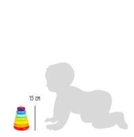 Small Foot houten stapeltoren regenboog, 7dlg. - thumbnail