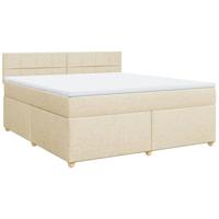 Boxspring met matras stof crèmekleurig 180x200 cm - thumbnail