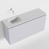 MONDIAZ OLAN 100cm toiletmeubel cale. LEX wastafel talc links geen kraangat - thumbnail