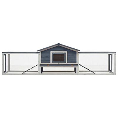 VidaXL Konijnenhok 310x70x87 cm massief grenen- en vurenhout grijs
