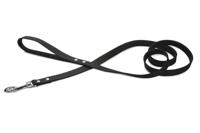 Hondenriem van leer 165cm x 20mm zwart - thumbnail