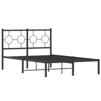Bedframe met hoofdbord metaal zwart 120x190 cm - thumbnail