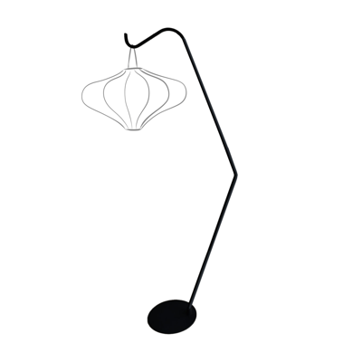 Vloerlampstandaard (voor Lumi-lantaarn) 38x213,5 cm - metaal - zwart "Lumi"