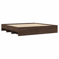 Bedframe zonder matras 200x200 cm spaanplaat bruin eikenkleurig - thumbnail